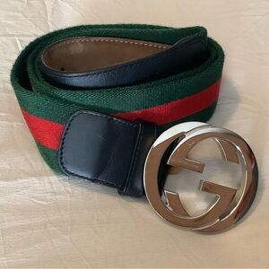 Gucci Men's Green and Red Belt